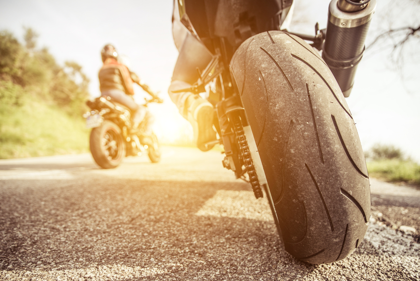 motorcycle driving on road