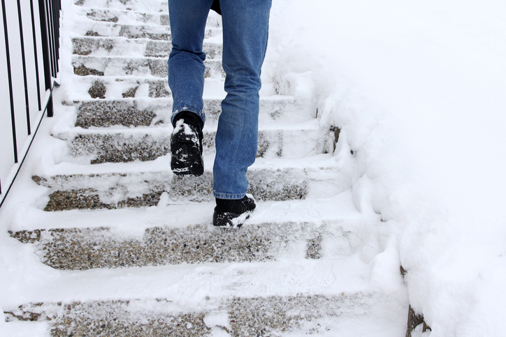 slip and fall snow stairs premises liability