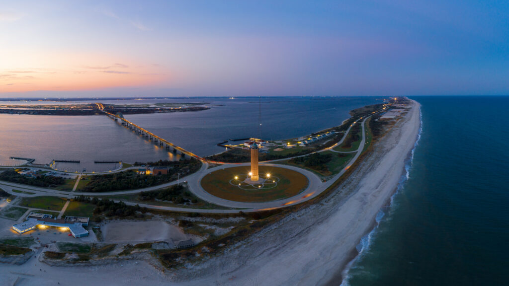 Water tower and Robert Moses Causeway on Long Island